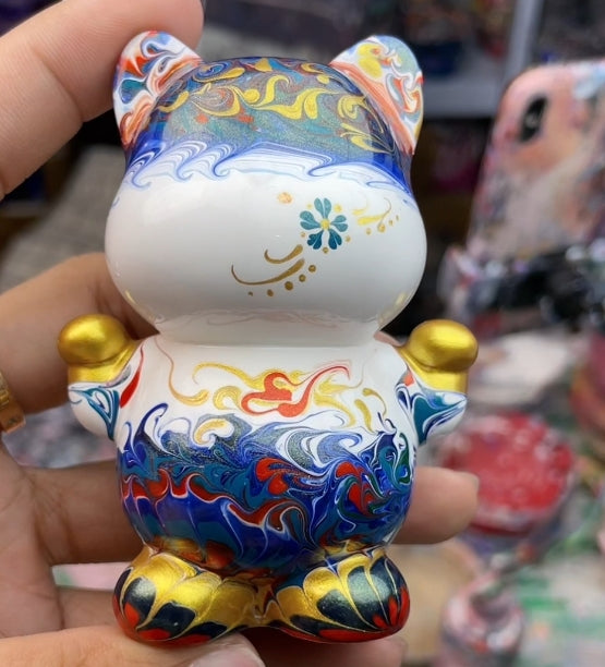 DIYフルイドアート手描きシリーズ(ライブルームでの完成品)ー8.5cm