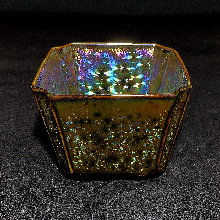 square peacock tea cup
