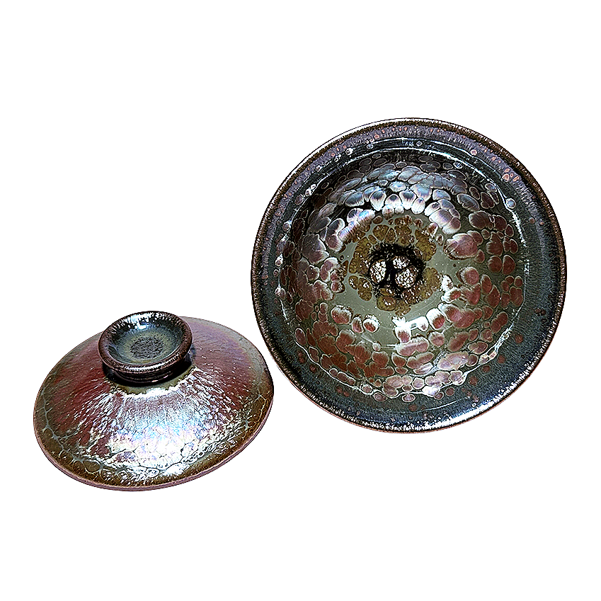 Master Collection----Pink oil drop cover bowl 