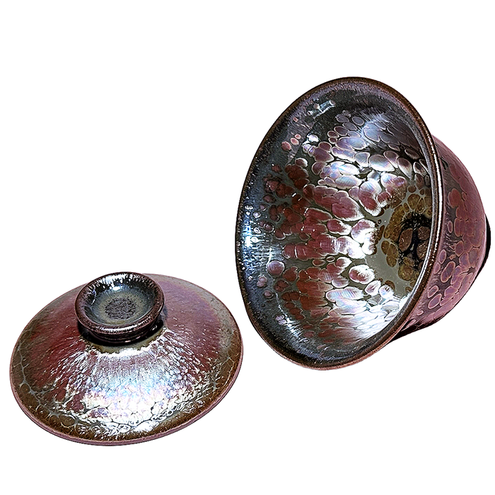 Master Collection----Pink oil drop cover bowl 