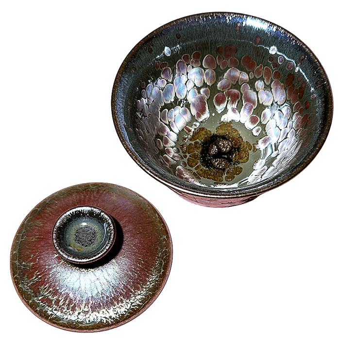 Master Collection----Pink oil drop cover bowl 